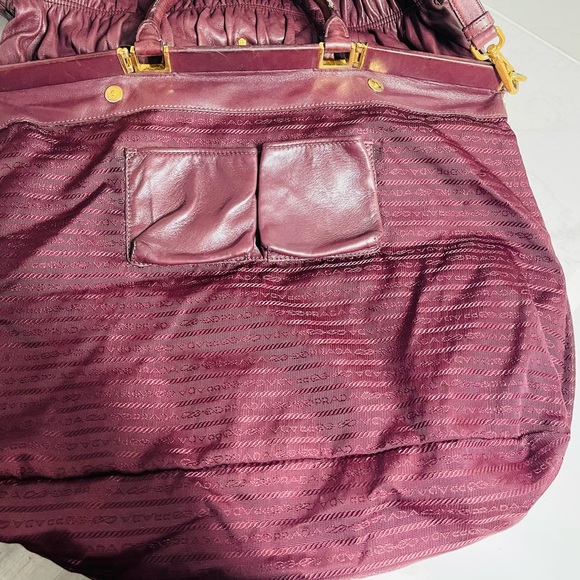 Prada Gaufre Handbag w Eggplant Napa Leather, great condition - Picture 13 of 17